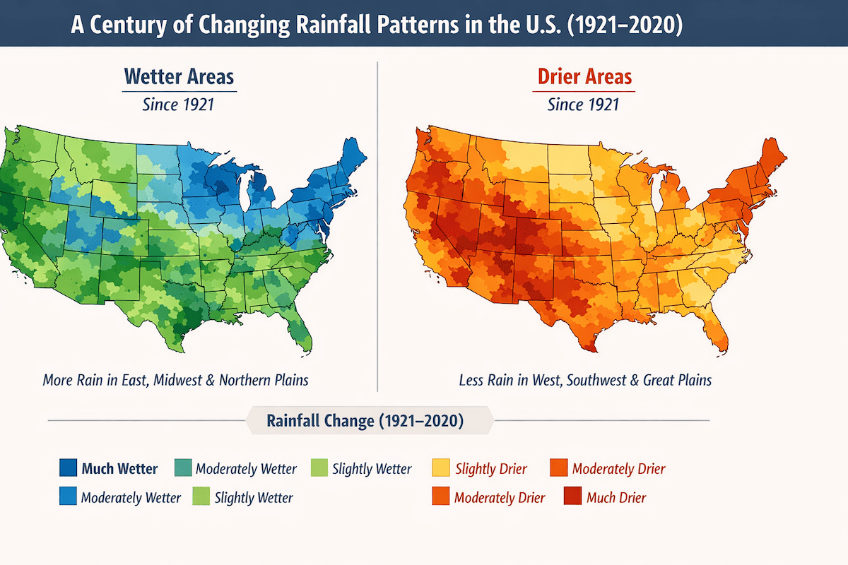 climate-driven precipitation variability and drought frequency map