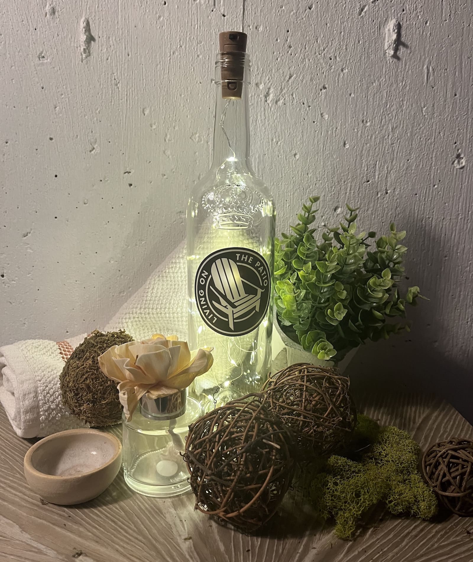 Living on the Patio: Wine Bottle Lights